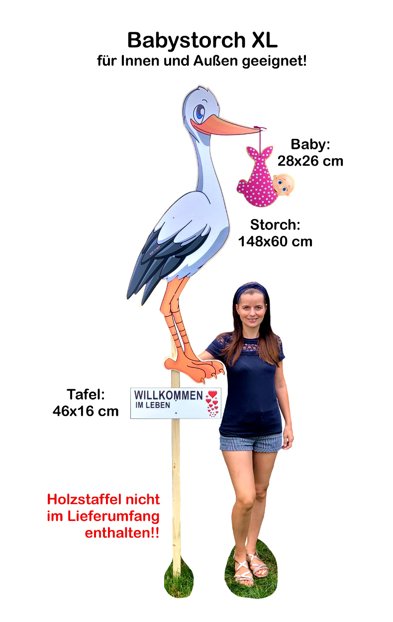 Baby-Klapper-Storch aus Holz