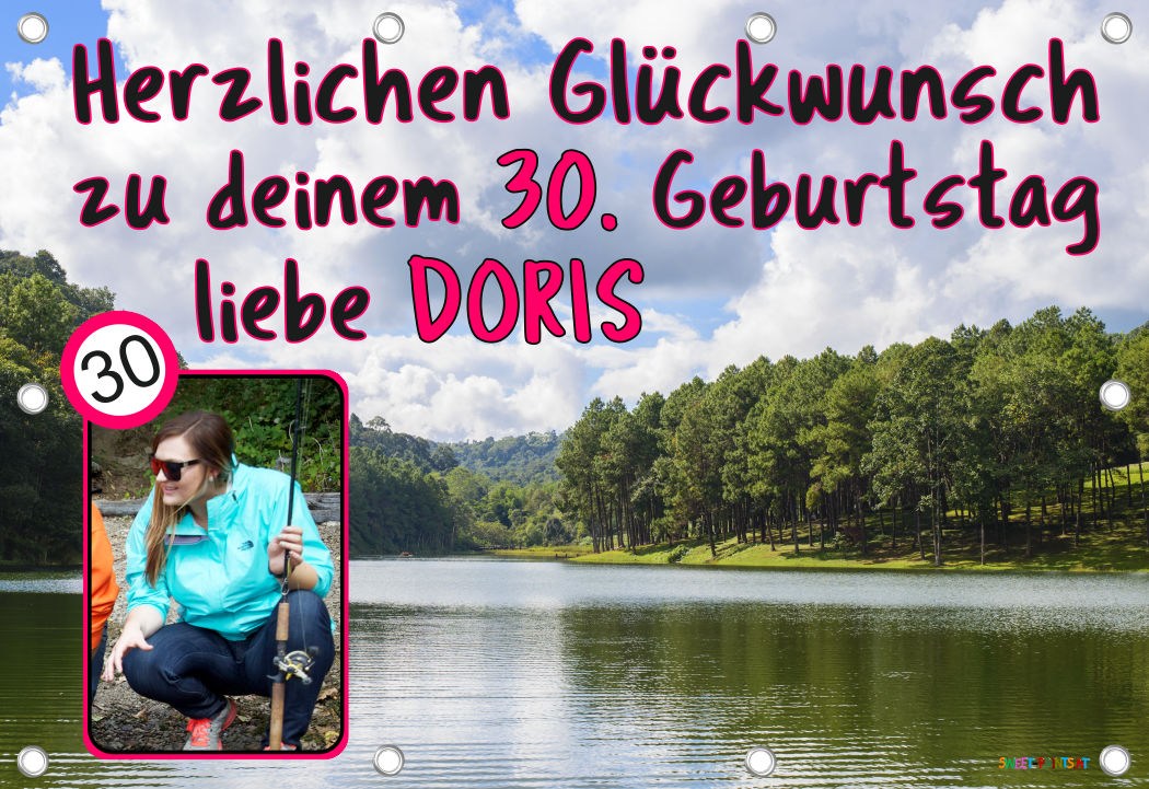 Personalisierbares Geburtstagsbanner Mit Foto-Herzen – Ca. 90x30 Cm, Für Drinnen & Draußen