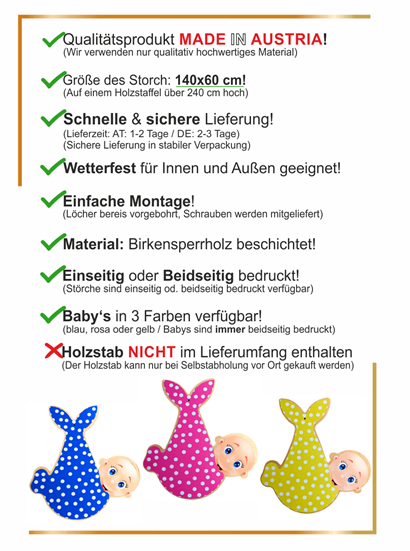 Infos zu unseren Babystörchen aus Holz: