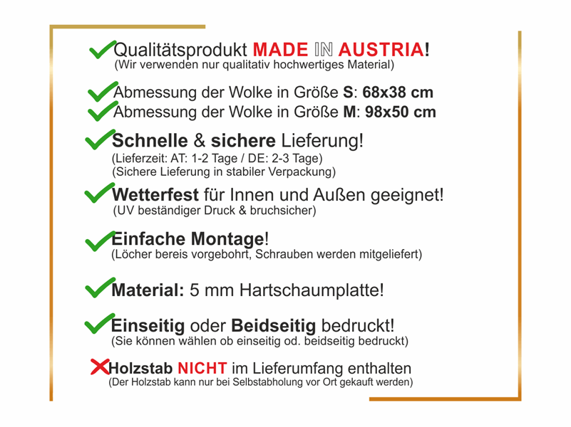 Infos zu unseren Baby Storch Wolken: