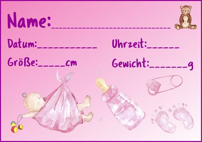 Beschriftungstafel Mädchen ROSA