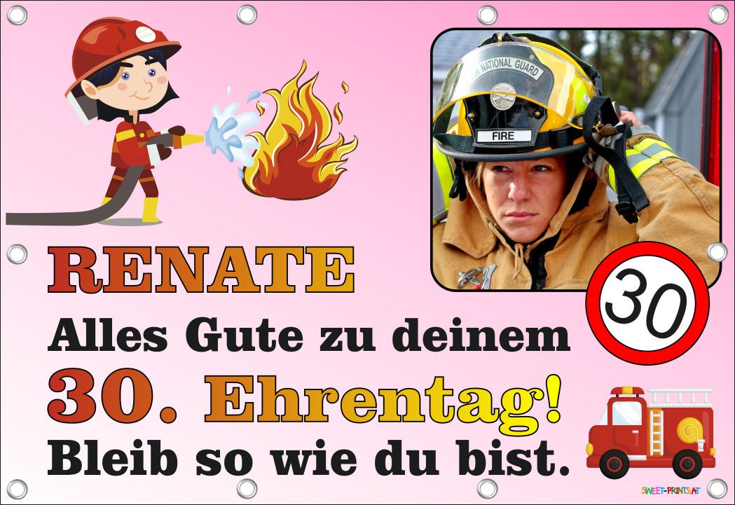 Geburtstagsbanner - Feuerwehr, Ehrentag