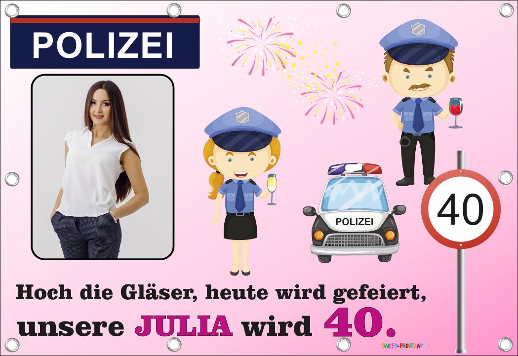 Banner zum Geburtstag - Polizei