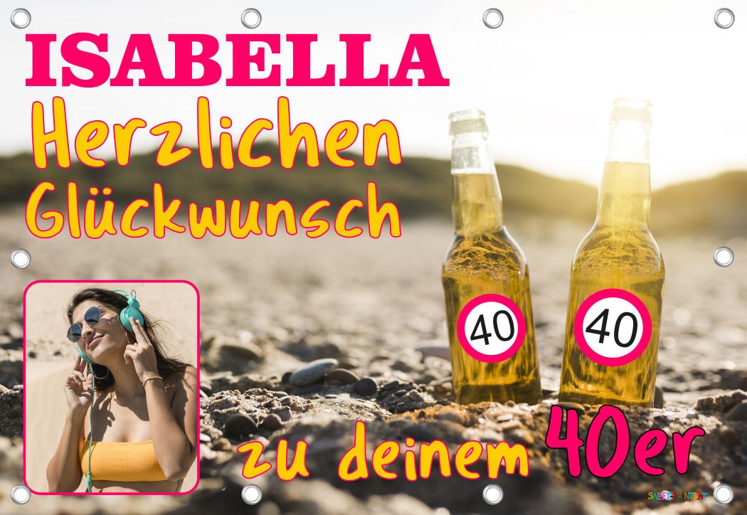Foto Banner zum Geburtstag - Strand, Bier