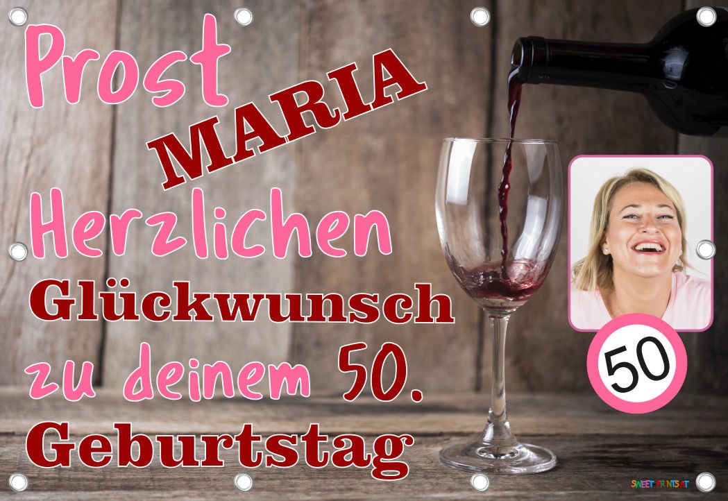 Foto Banner zum Geburtstag - Wein, Weinflasche