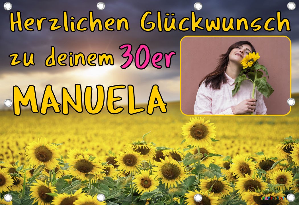Banner zum Geburtstag mit Foto - Sonnenblumenfeld