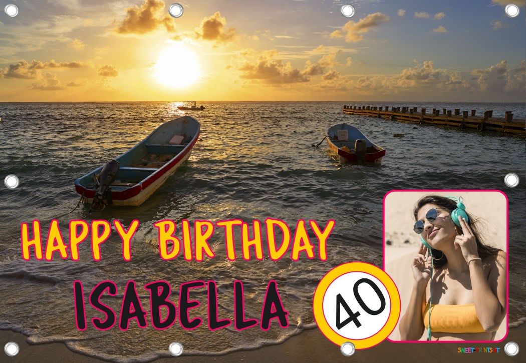 Banner zum Geburtstag - Boote, Wasser