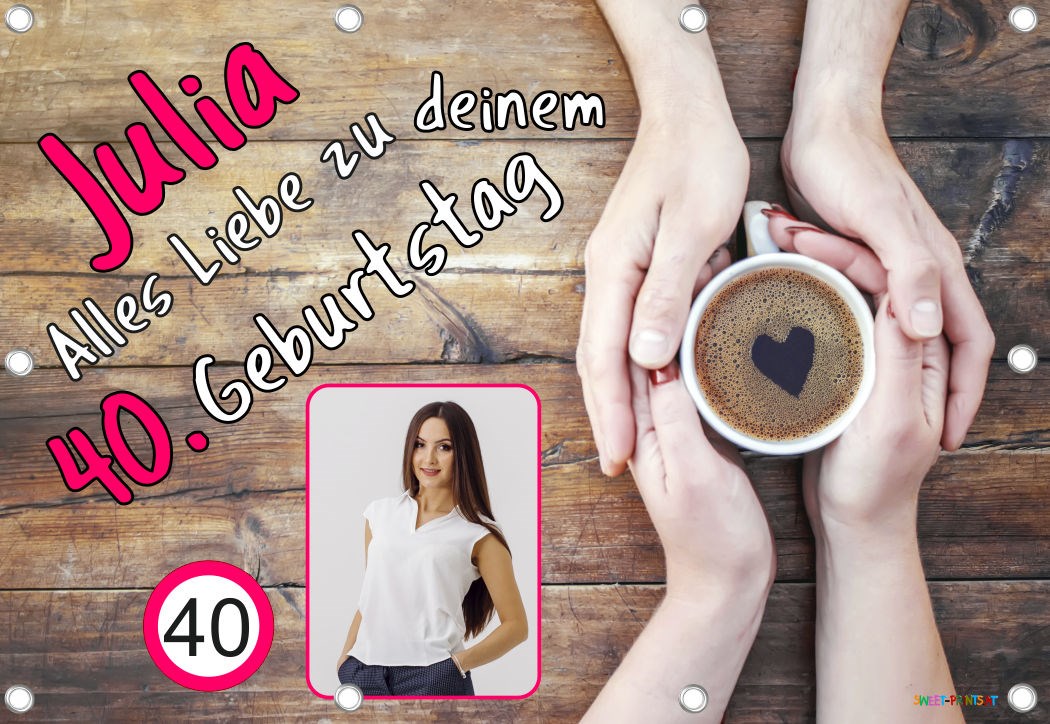 Banner zum Geburtstag -  Kaffee, Herz