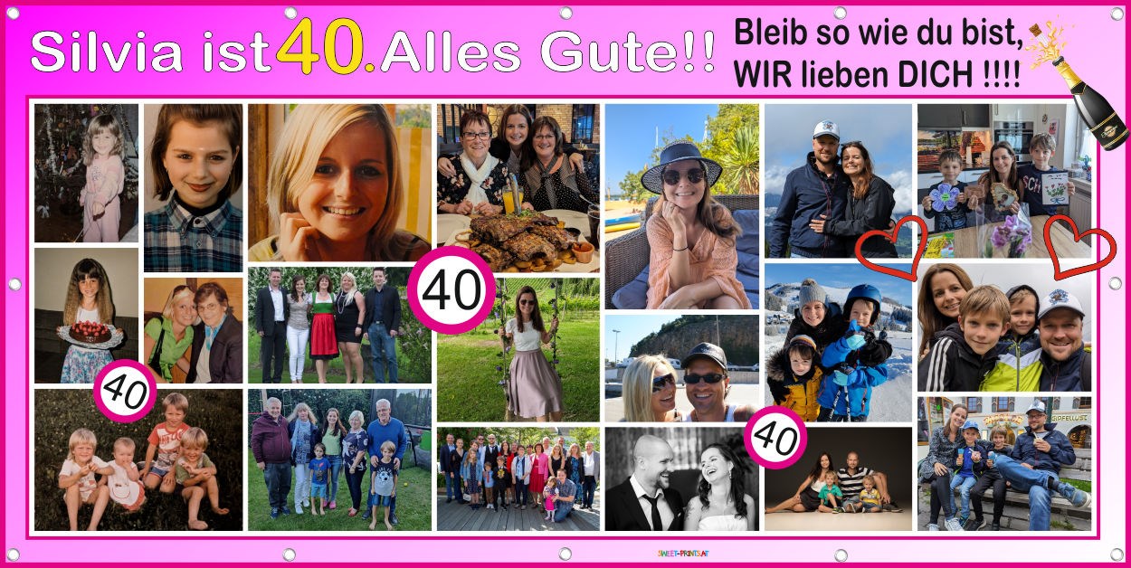 Fotocollage Banner - Geburtstagsbanner mit Foto-Collage