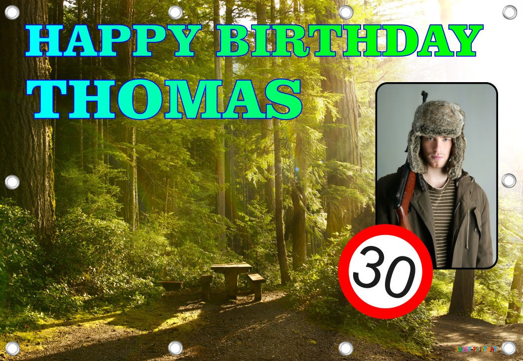 Geburtstagsbanner mit Foto und Name - Natur Jaeger