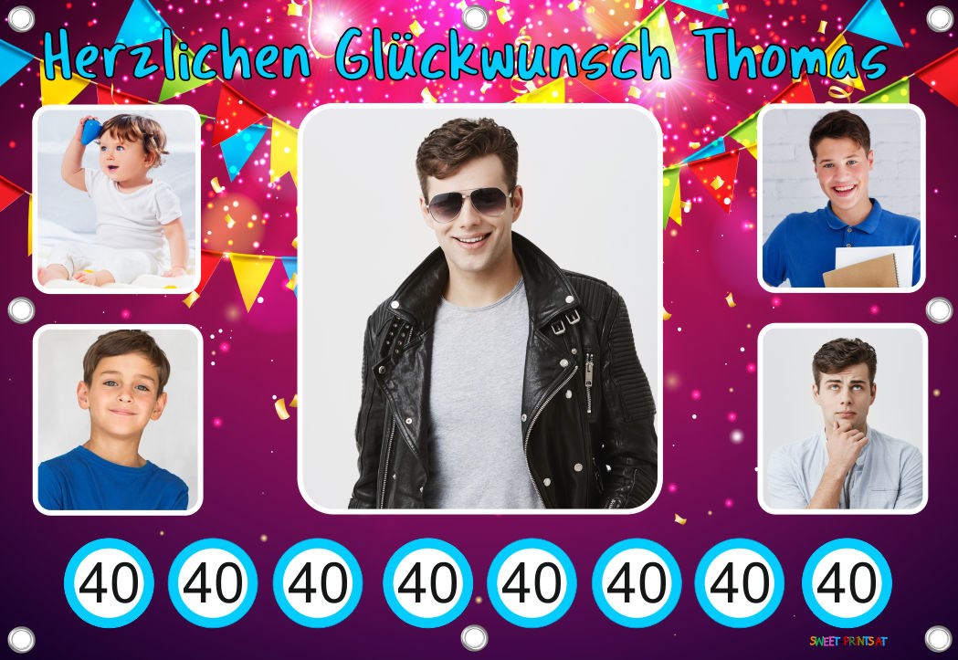 Foto Geburtstagsbanner - Fotocollage
