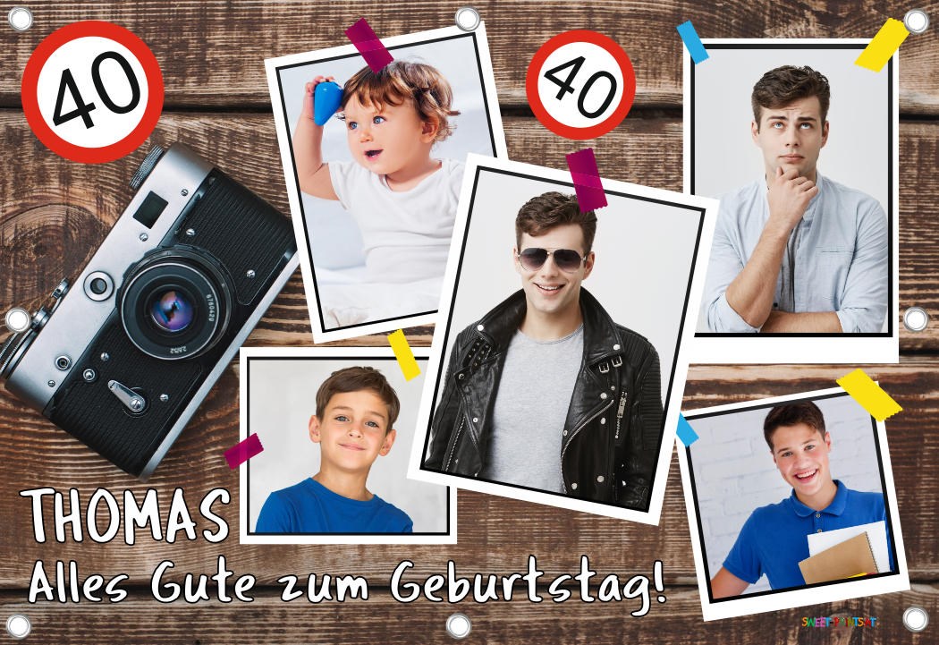 Foto Geburtstagsbanner - Fotocollage