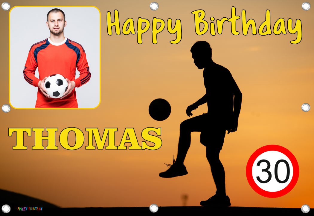 XXL Geburtstags-Banner zum runden oder halbrunden Geburtstag - Fußball