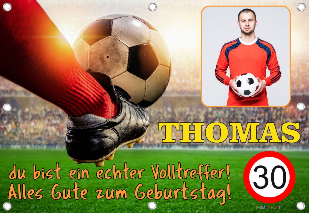 XXL Geburtstags-Banner zum runden oder halbrunden Geburtstag - Fußball