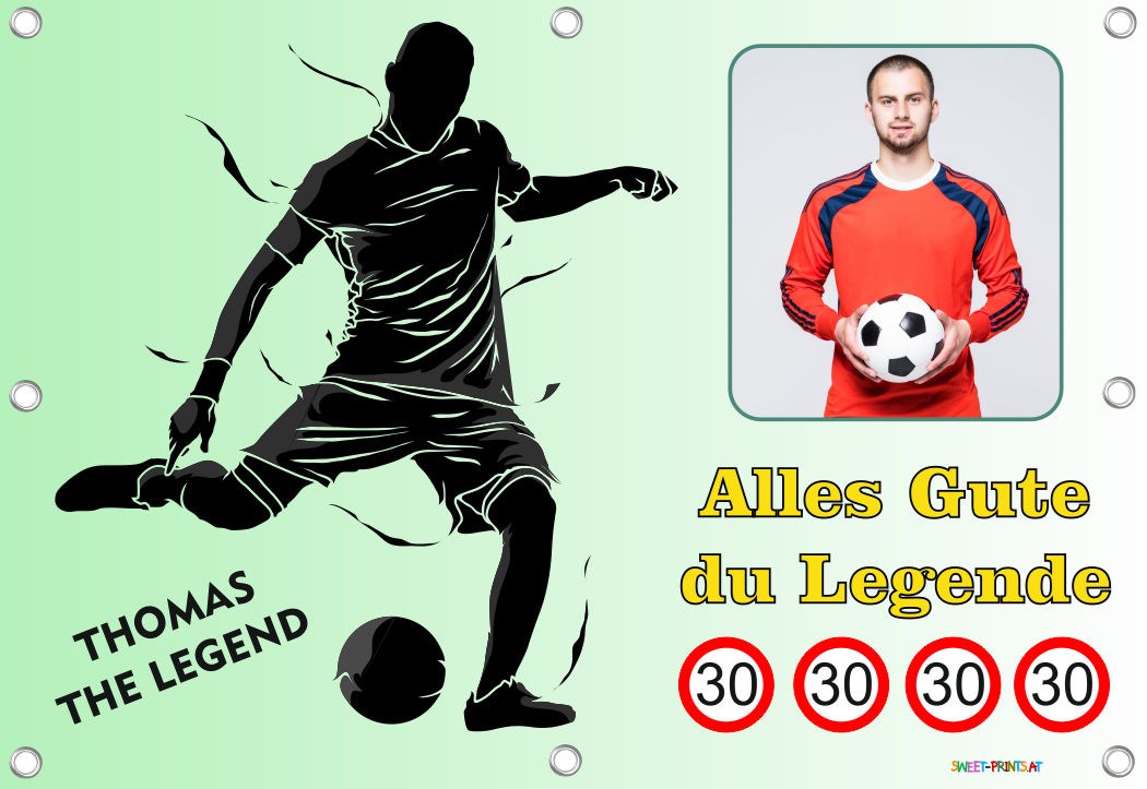XXL Geburtstags-Banner zum runden oder halbrunden Geburtstag - Fußball