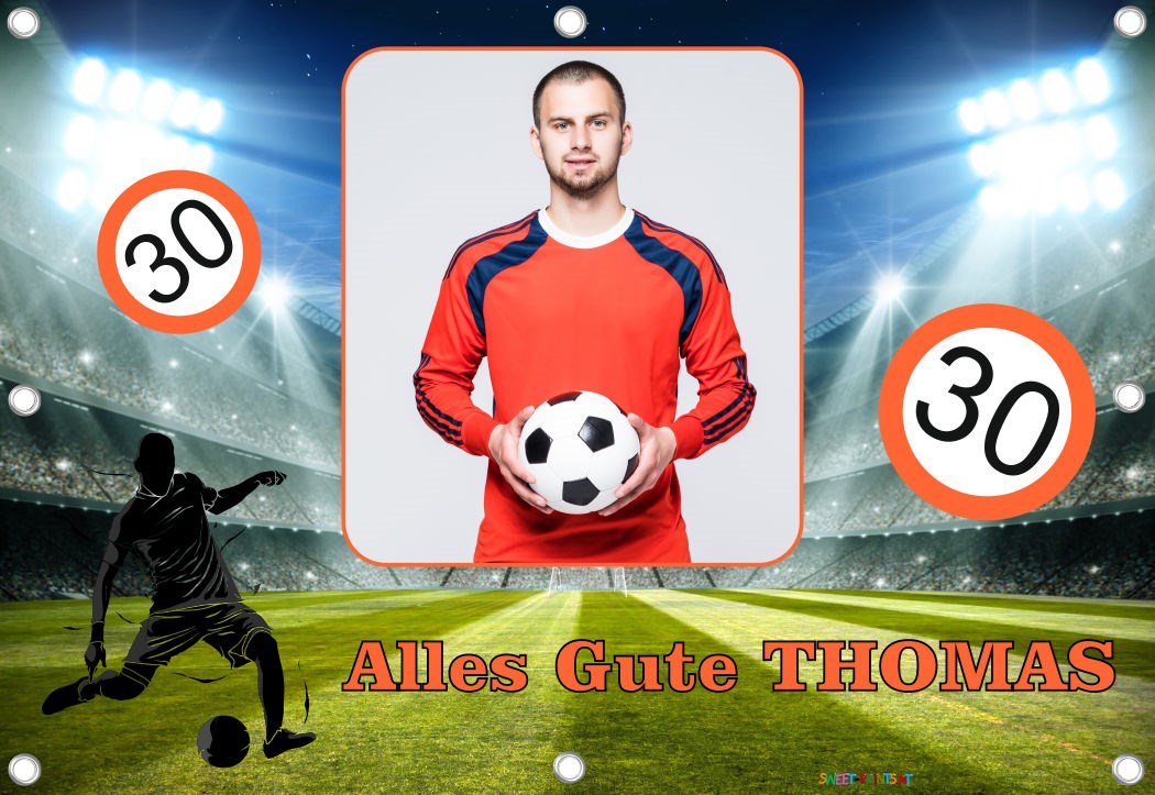 XXL Geburtstags-Banner zum runden oder halbrunden Geburtstag - Fußball