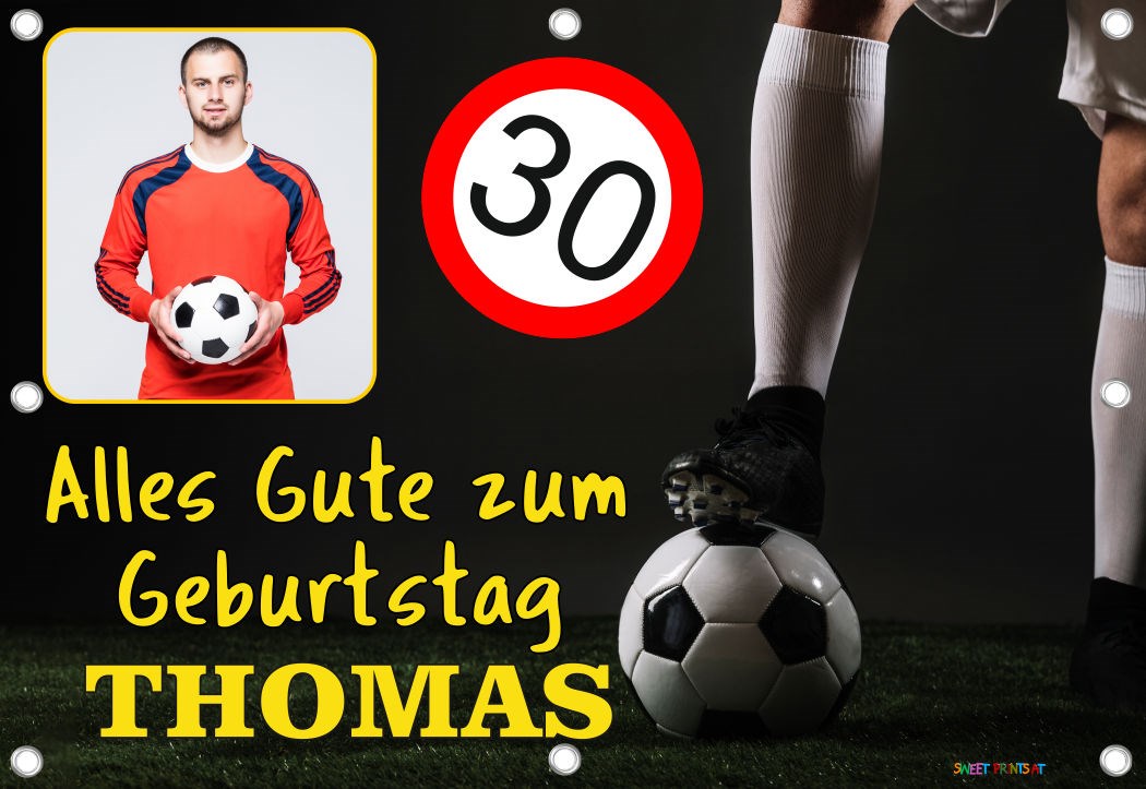 XXL Geburtstags-Banner zum runden oder halbrunden Geburtstag - Fußball