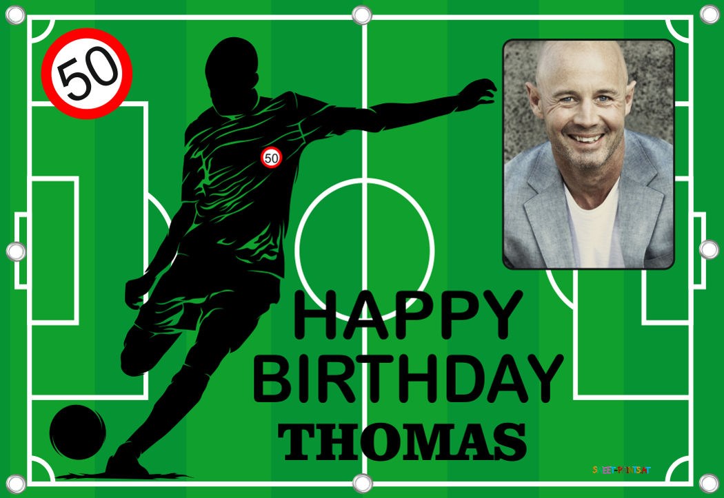 XXL Geburtstags-Banner zum runden oder halbrunden Geburtstag - Fußball