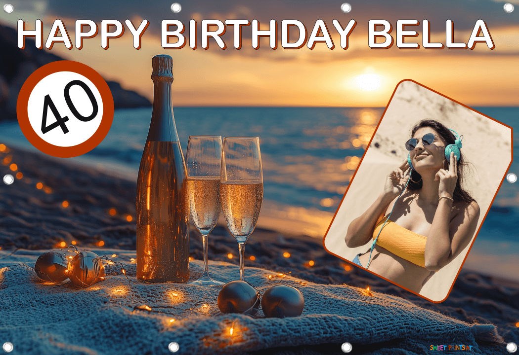 Banner Geburtstag mit Foto - Strand für Frauen