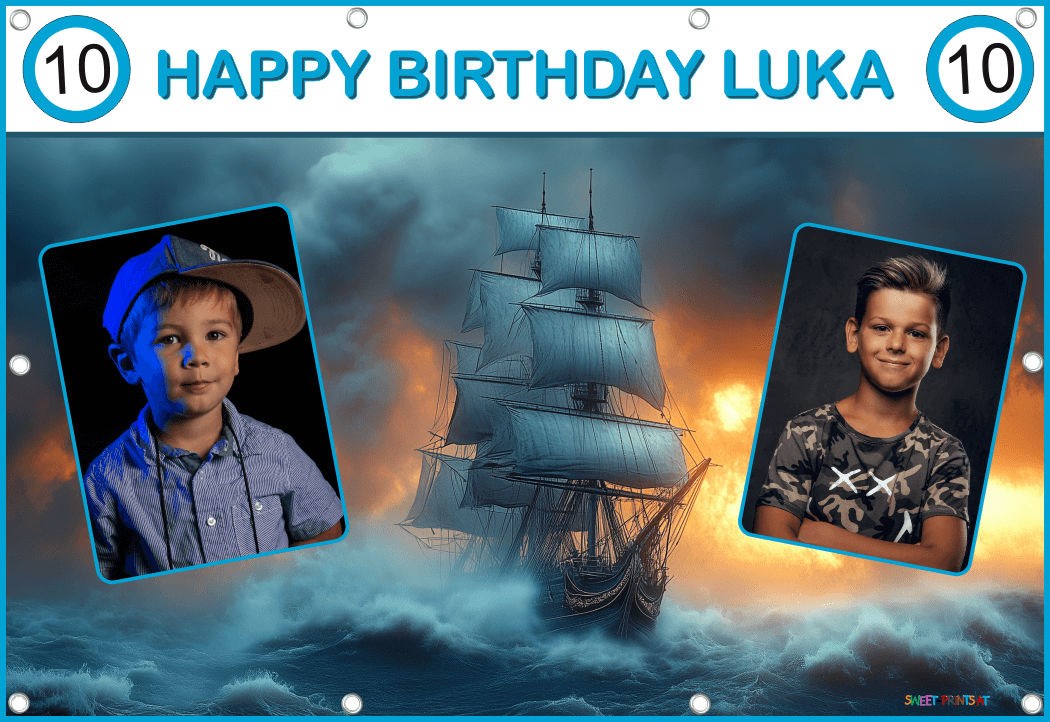 Banner Geburtstag mit Foto - Adenteuer für Jungs