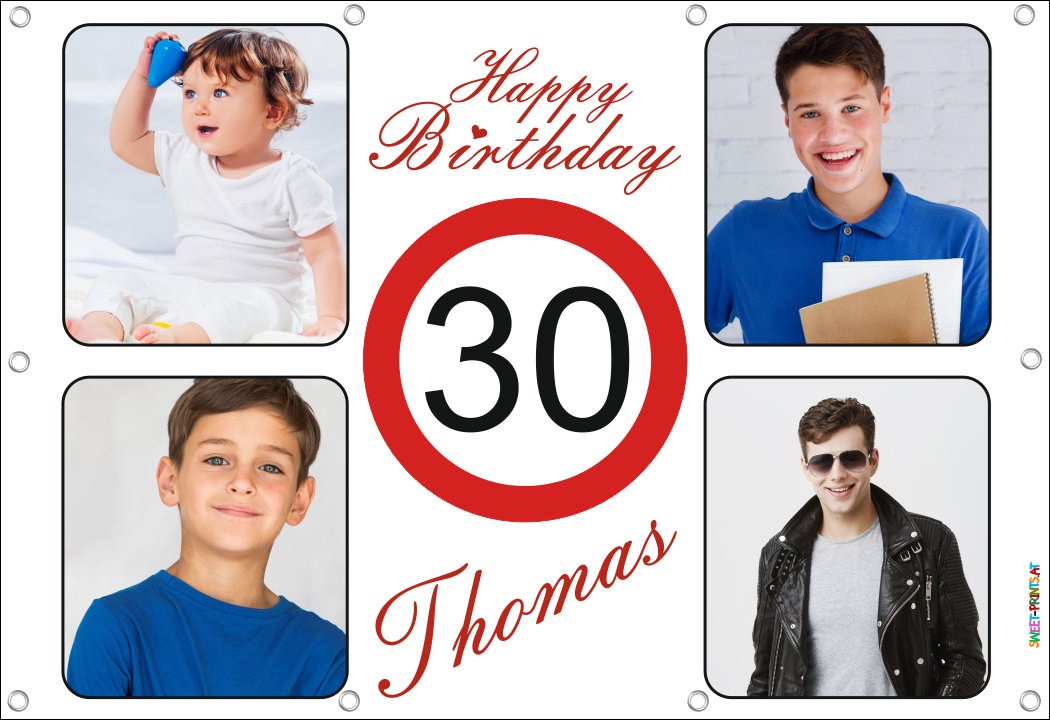 Geburtstagsbanner mit Fotos - Fotocollage