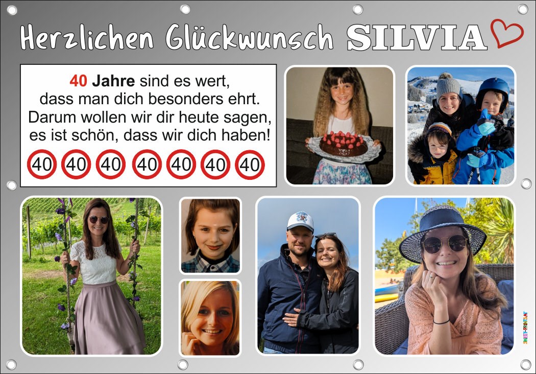 Geburtstagsbanner mit Fotos - Fotocollage