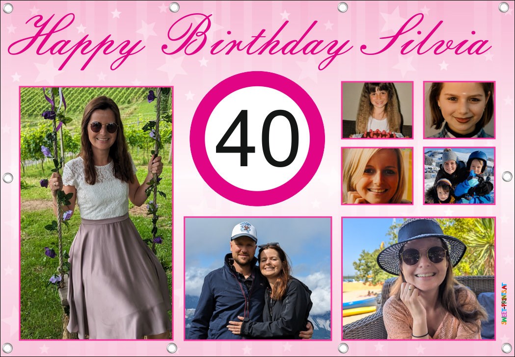 Geburtstagsbanner mit Fotos - Fotocollage