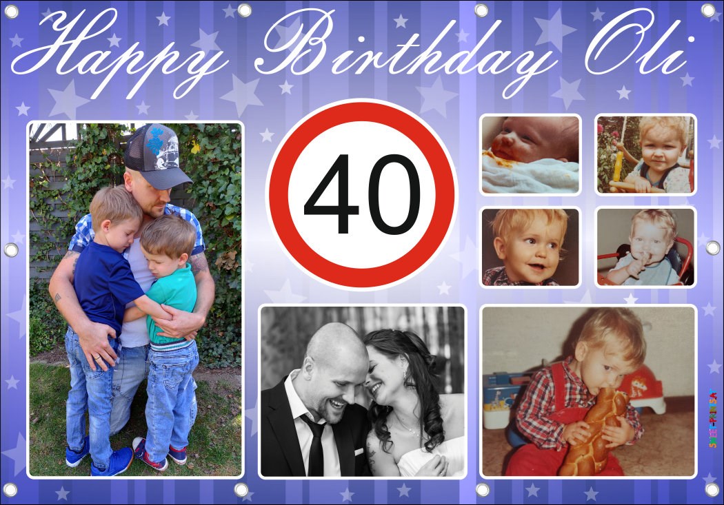 Geburtstagsbanner mit Fotos - Fotocollage