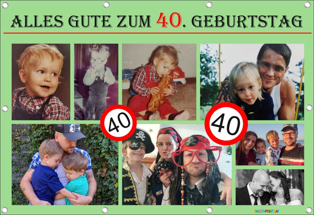 Geburtstagsbanner mit Fotos - Fotocollage