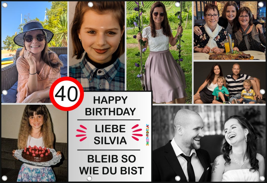 Geburtstagsbanner mit Fotos - Fotocollage