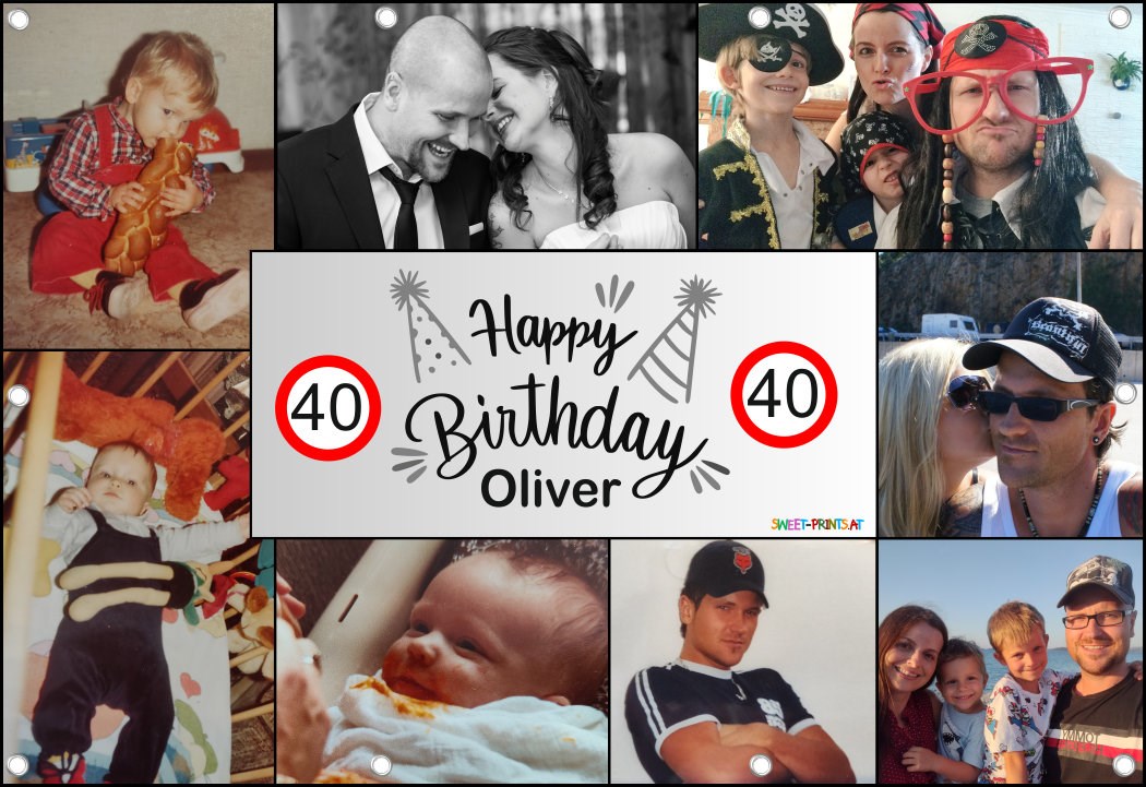 Geburtstagsbanner mit Fotos - Fotocollage