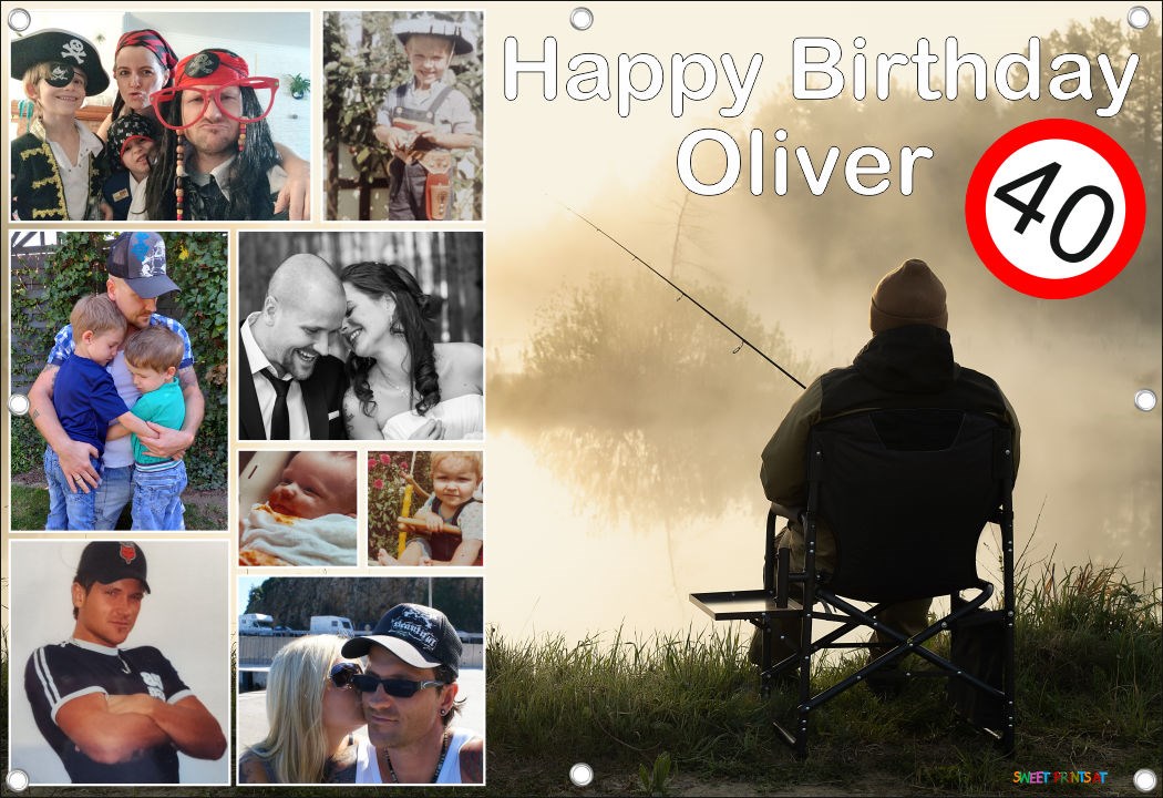 Geburtstagsbanner mit Fotos - Fotocollage