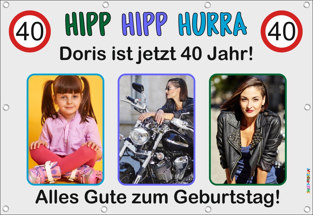 Banner Geburtstag mit Fotos - Hipp Hipp Hurra