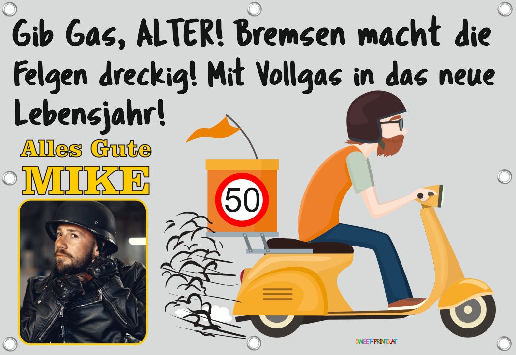 Banner Geburtstag mit Foto - Vespa / Roller