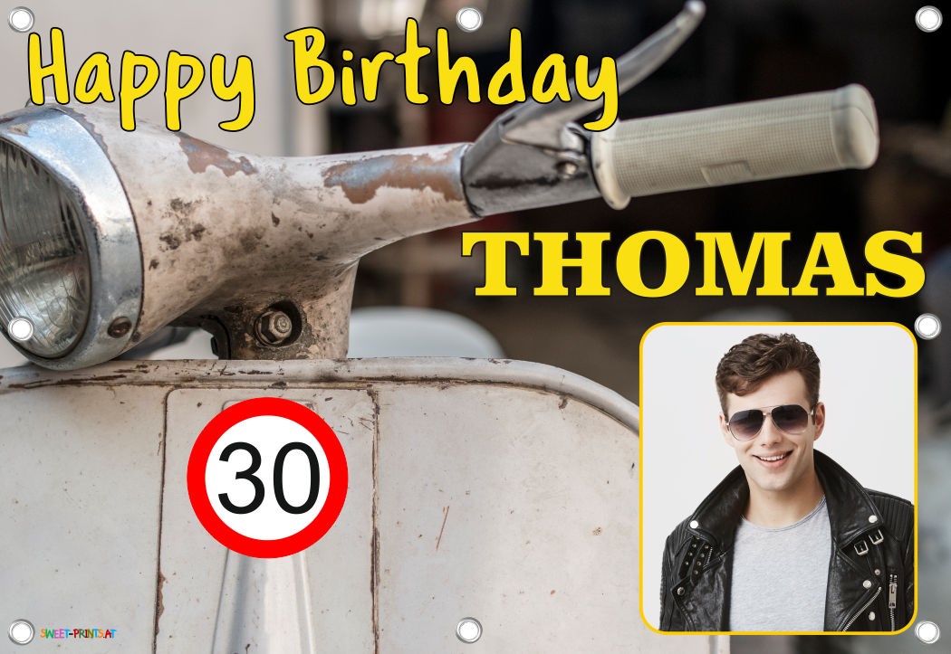 Banner Geburtstag mit Foto - Vespa / Roller