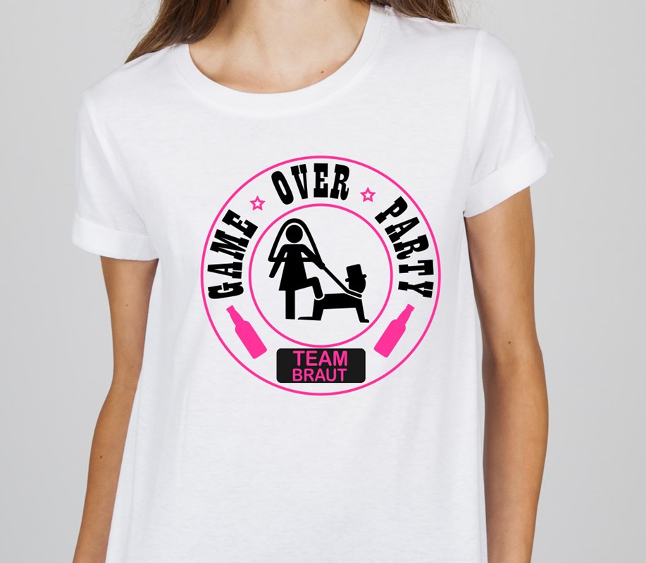 Polter T-Shirt fürs TEAM BRAUT: Game Over Party
