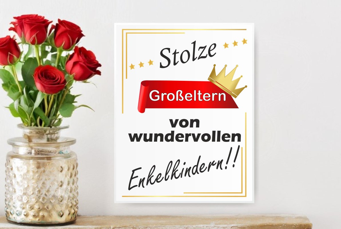 Schild- Stolze Großeltern von wundervollen Enkelkindern