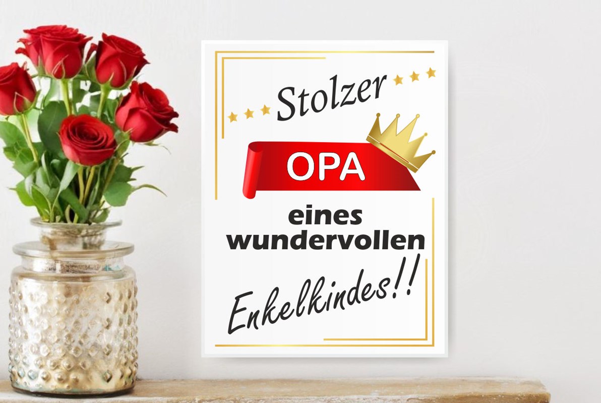 Schild- Stolzer Opa eines wundervollen Enkelkindes